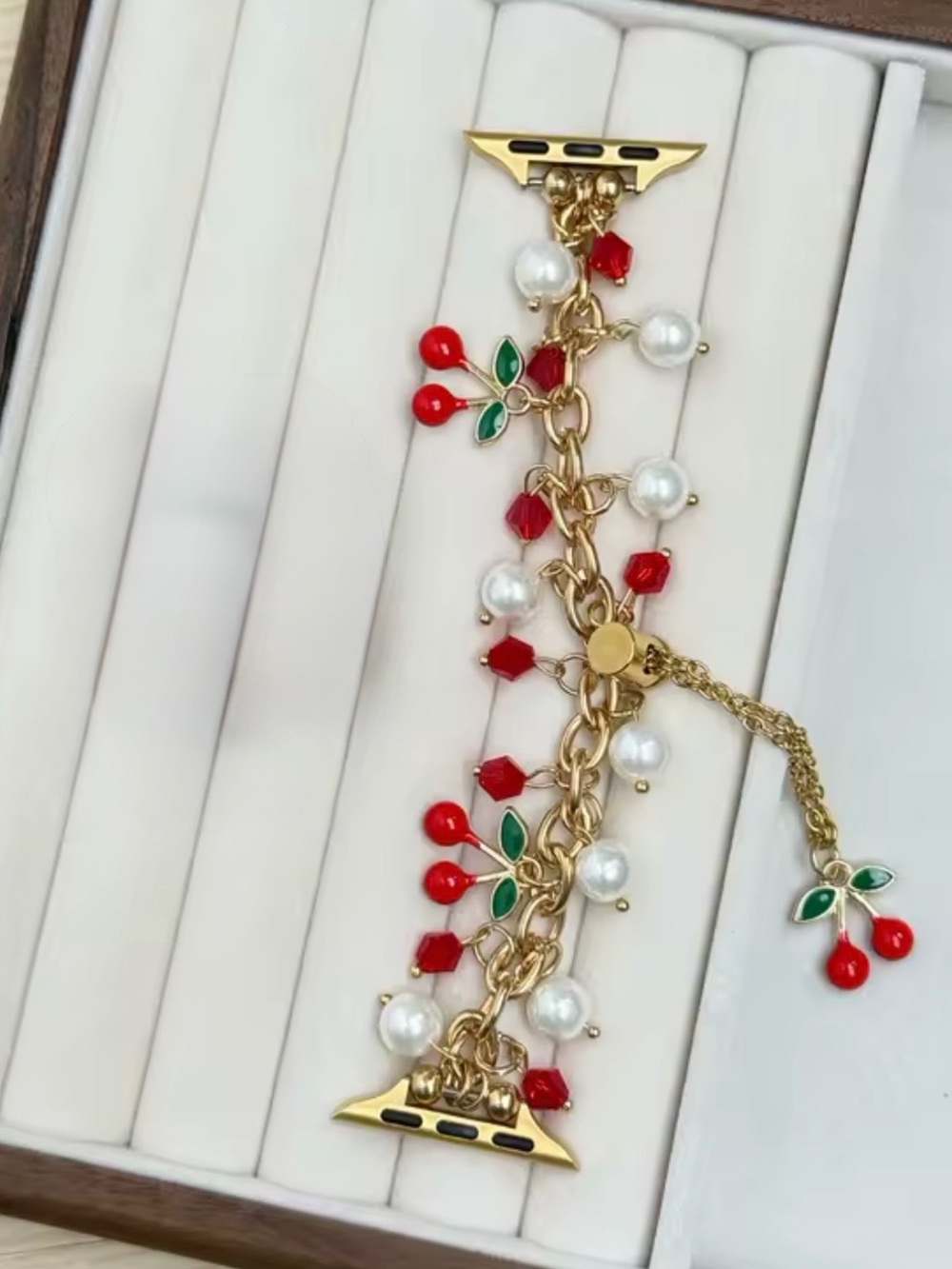 New Gold Cherry Charm Apple Watch Bracelet Band 38-49mm